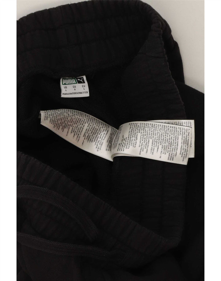 Puma Mens Wide Leg Tracksuit Trousers Large Black Cotton