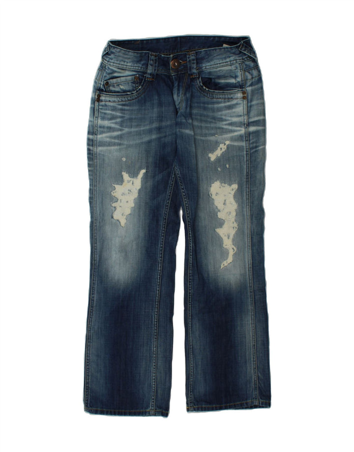 PEPE JEANS Womens Distressed Bootcut Jeans W28 L30 Blue Cotton Vintage PEPE Jeans and Second-Hand PEPE Jeans from Messina Hembry 