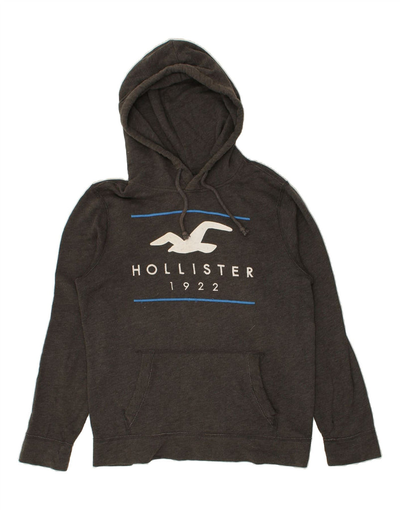 HOLLISTER Mens Graphic Hoodie Jumper Medium Grey Cotton | Vintage Hollister | Thrift | Second-Hand Hollister | Used Clothing | Messina Hembry 
