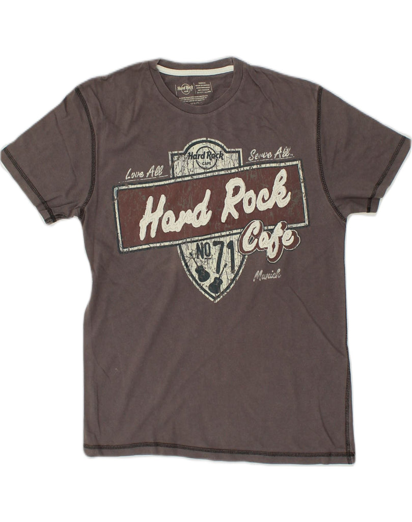 HARD ROCK Mens Munich Graphic T-Shirt Top Medium Grey Cotton | Vintage Hard Rock | Thrift | Second-Hand Hard Rock | Used Clothing | Messina Hembry 