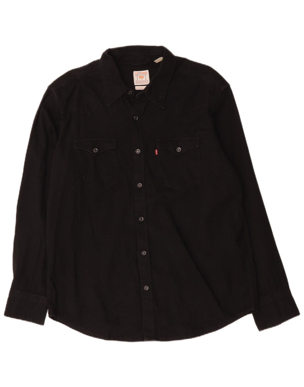 Levi's Mens Standard Denim Shirt Large Black Cotton