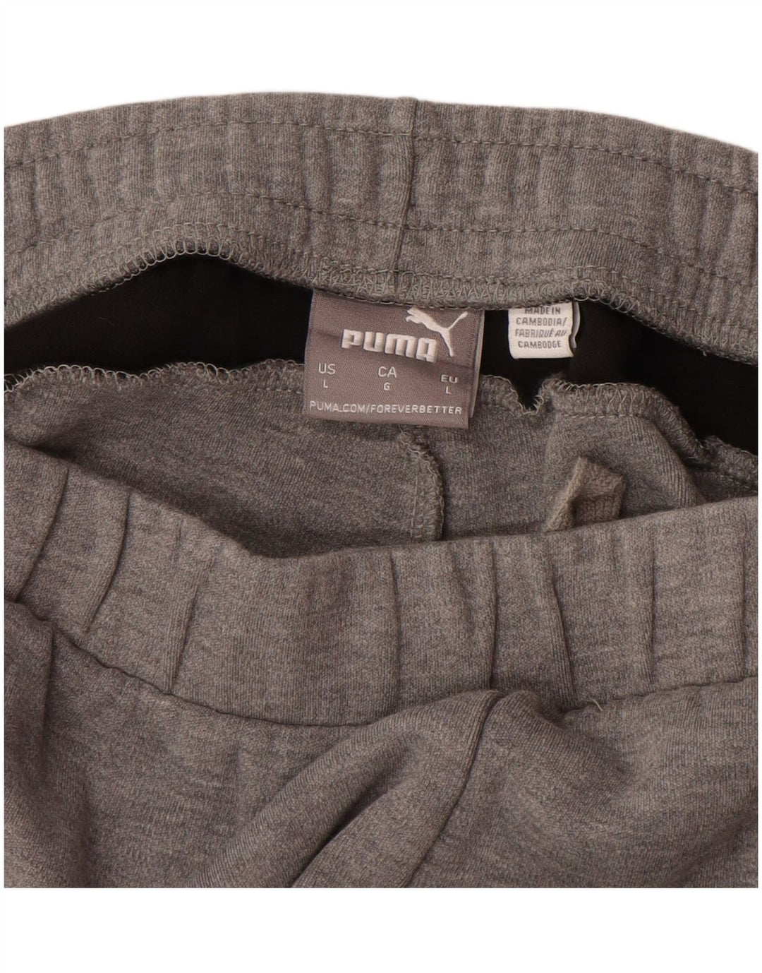 PUMA Mens Tracksuit Trousers Large  Grey Colourblock Cotton