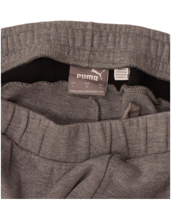 PUMA Mens Tracksuit Trousers Large  Grey Colourblock Cotton