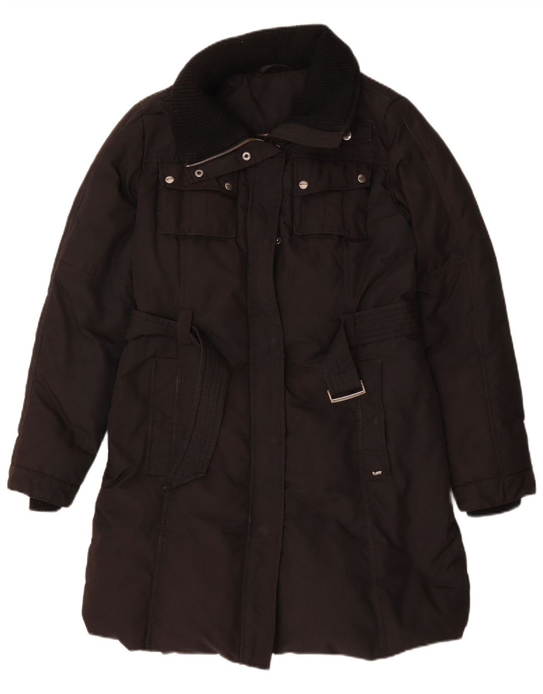 Gas Womens Padded Coat IT 44 Medium Black Polyester