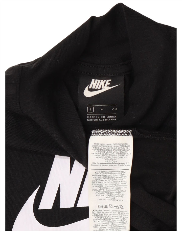 Nike Womens Crop Graphic Vest Top UK 10 Small Black Cotton