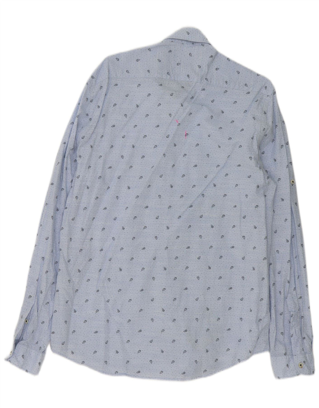 Zara Mens Relaxed Fit Shirt Large Blue Paisley Cotton