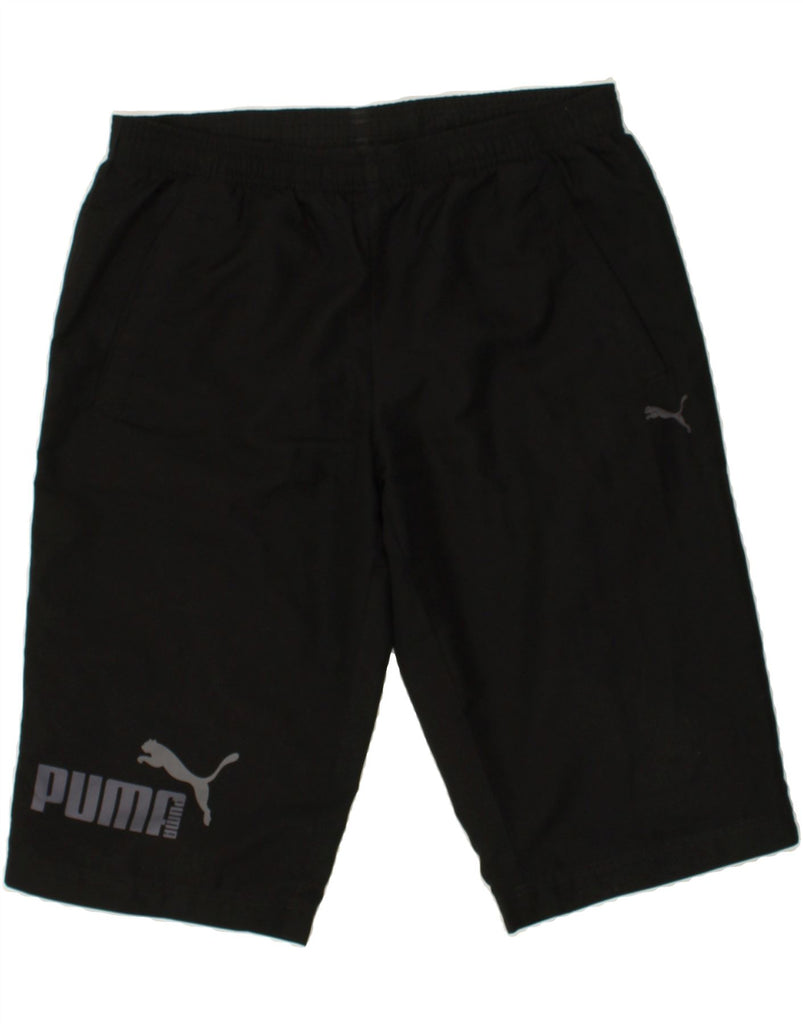 PUMA Mens Graphic Sport Shorts Medium Black | Vintage Puma | Thrift | Second-Hand Puma | Used Clothing | Messina Hembry 