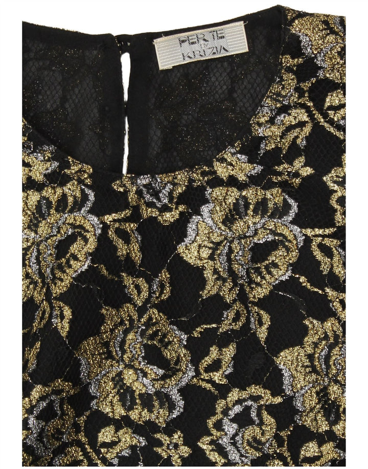 KRIZIA Womens Shirt Blouse UK 16 Large Black Floral