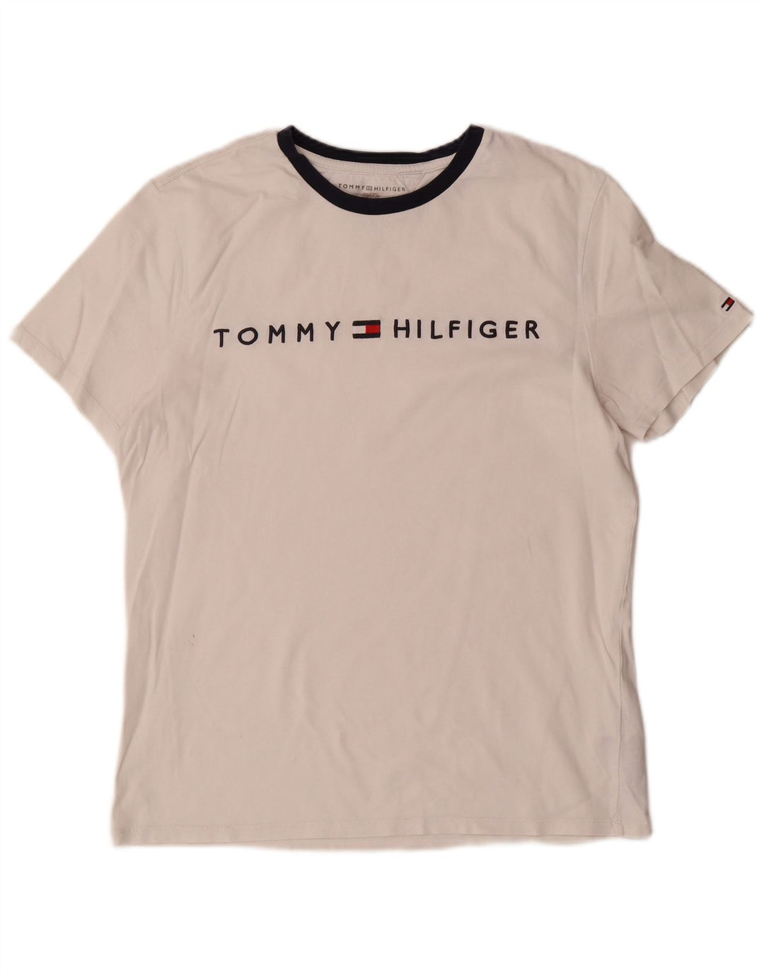 Tommy Hilfiger Mens Graphic T-Shirt Top Medium White