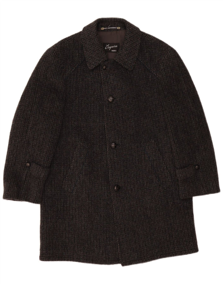 Esquire Mens Overcoat IT 48 Medium Grey Virgin Wool