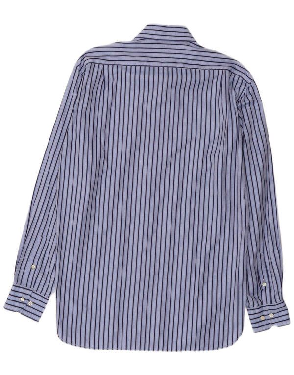 Massimo Dutti Mens Shirt Size 42 16 1/2 Large Blue Striped