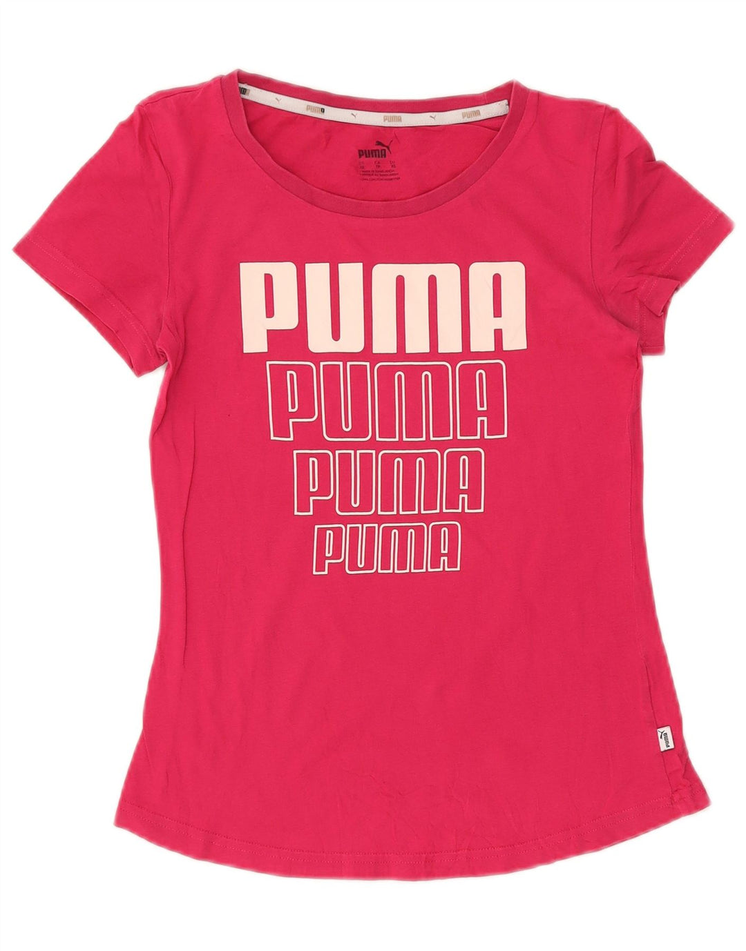 PUMA Womens Graphic T-Shirt Top UK 6 XS Pink
