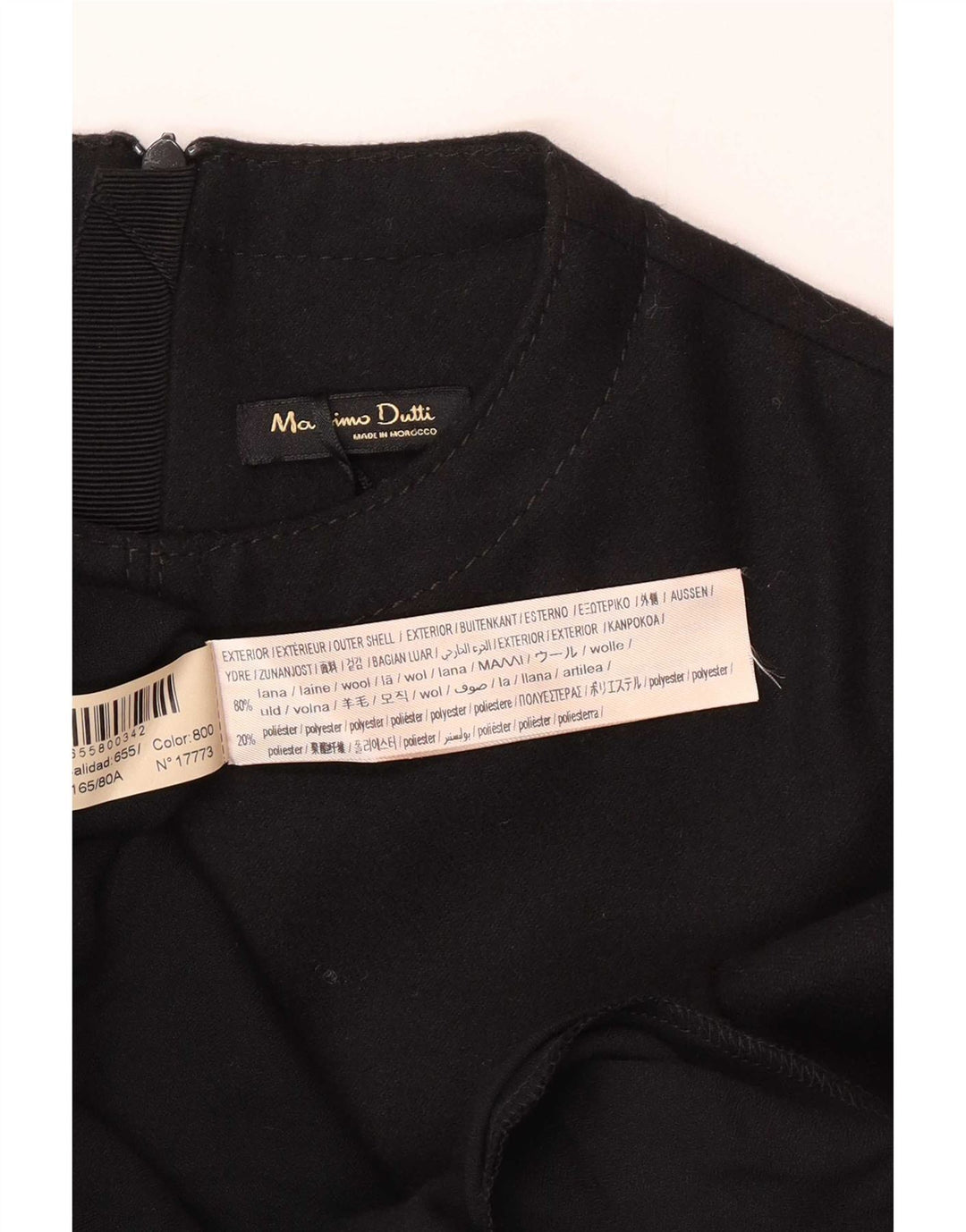 Massimo Dutti Womens Maxi Dress EU 34 2XS Black Wool