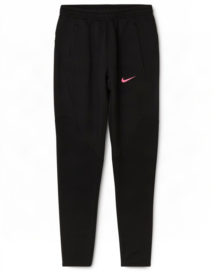 Nike Womens Dri Fit Slim Tracksuit Trousers UK 10 Small Black Polyester