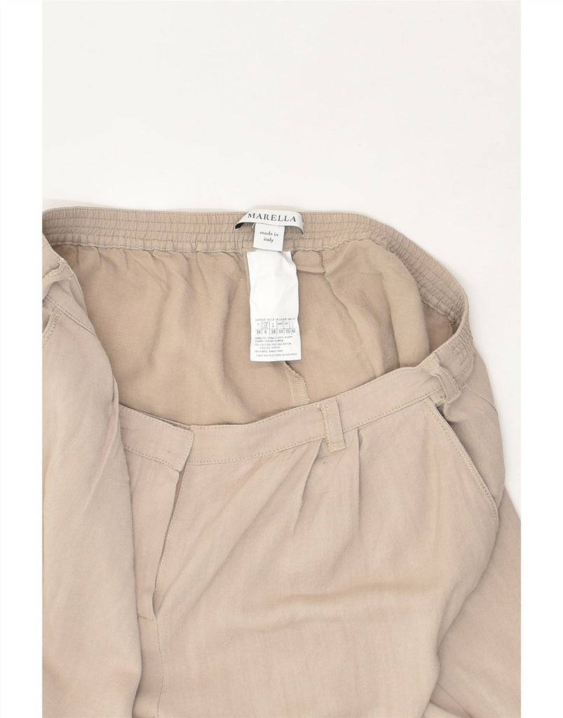 MARELLA Womens Pegged Chino Trousers UK 10 Small W30 L28  Beige Viscose | Vintage Marella | Thrift | Second-Hand Marella | Used Clothing | Messina Hembry 