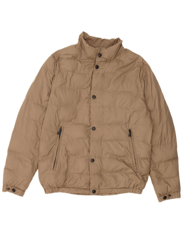 Massimo Dutti Mens Padded Jacket UK 36 Small Beige Polyester
