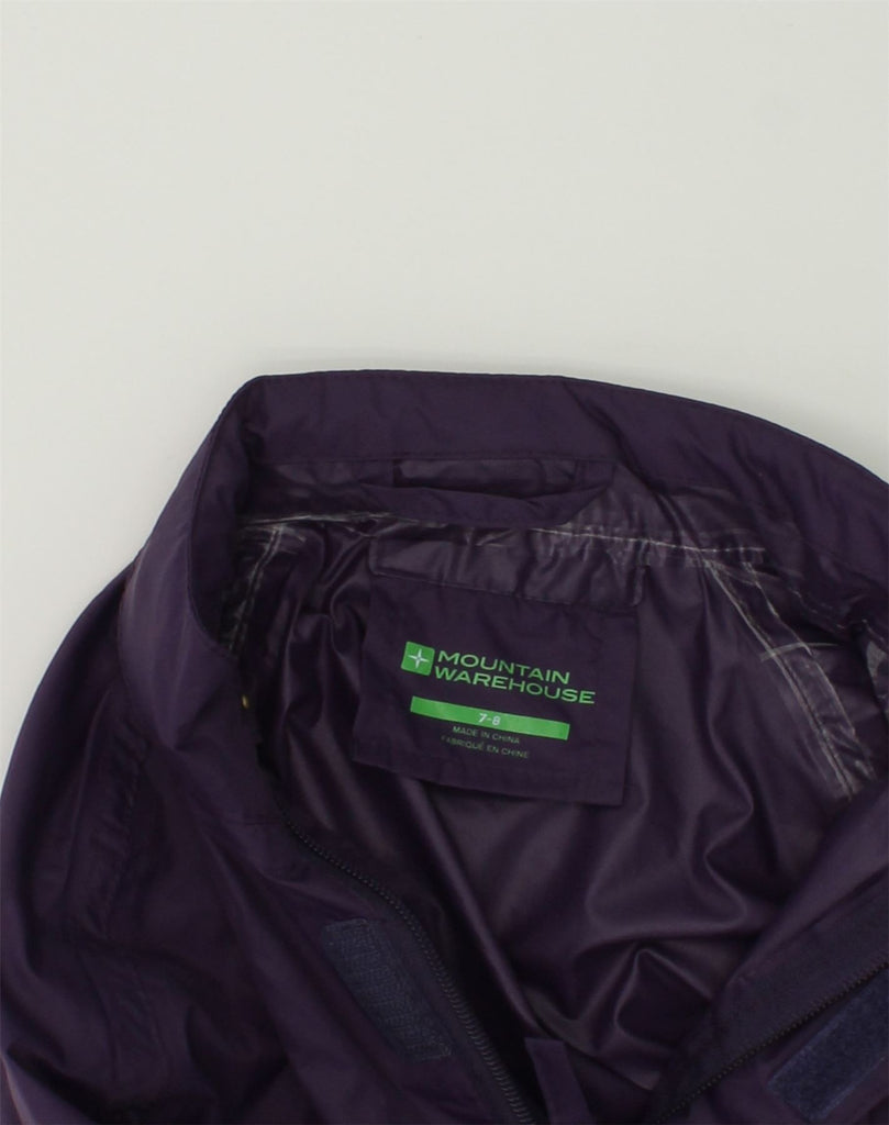 MOUNTAIN WAREHOUSE Girls Hooded Rain Jacket 7-8 Years Purple Polyester | Vintage Mountain Warehouse | Thrift | Second-Hand Mountain Warehouse | Used Clothing | Messina Hembry 