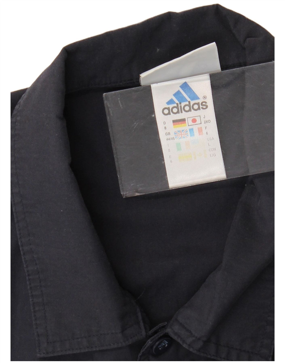 ADIDAS Mens Short Sleeve Shirt UK 44/46 Large Navy Blue Polyester