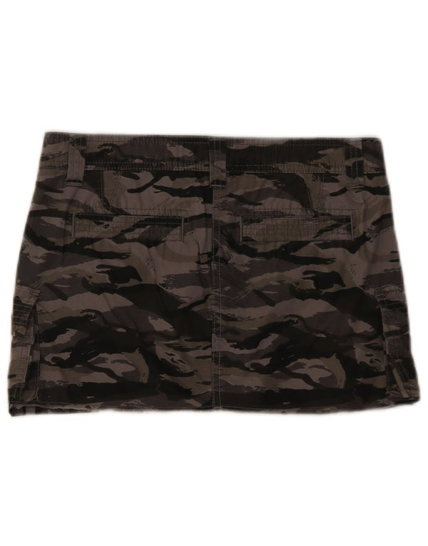 Superdry Womens Mini Cargo Skirt UK 8 Small W27 Grey Camouflage Cotton