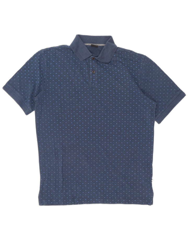Bugatti Mens Polo Shirt Medium Blue Spotted Cotton