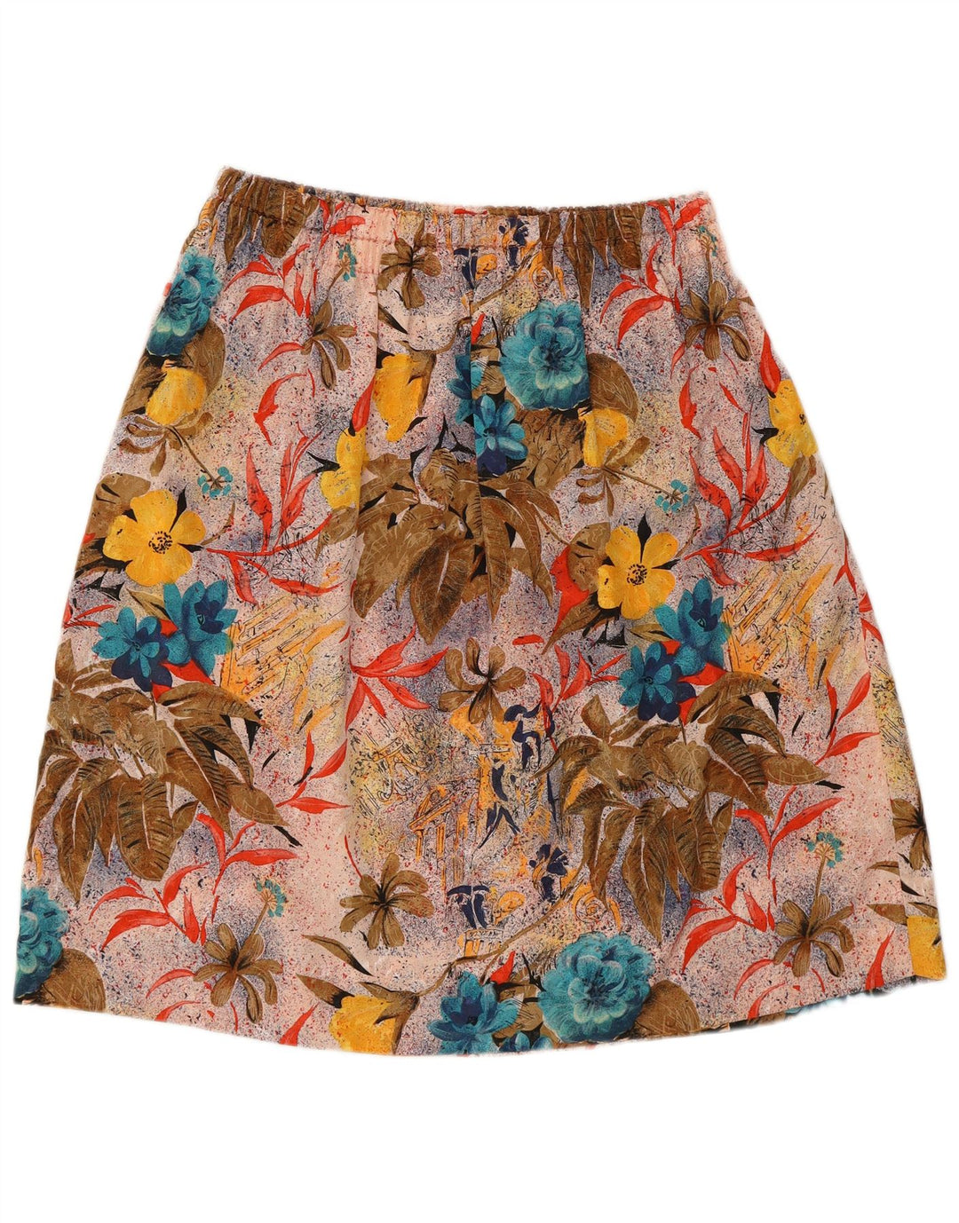 Vintage Womens Graphic A-Line Skirt W30 Medium  Multicoloured Floral