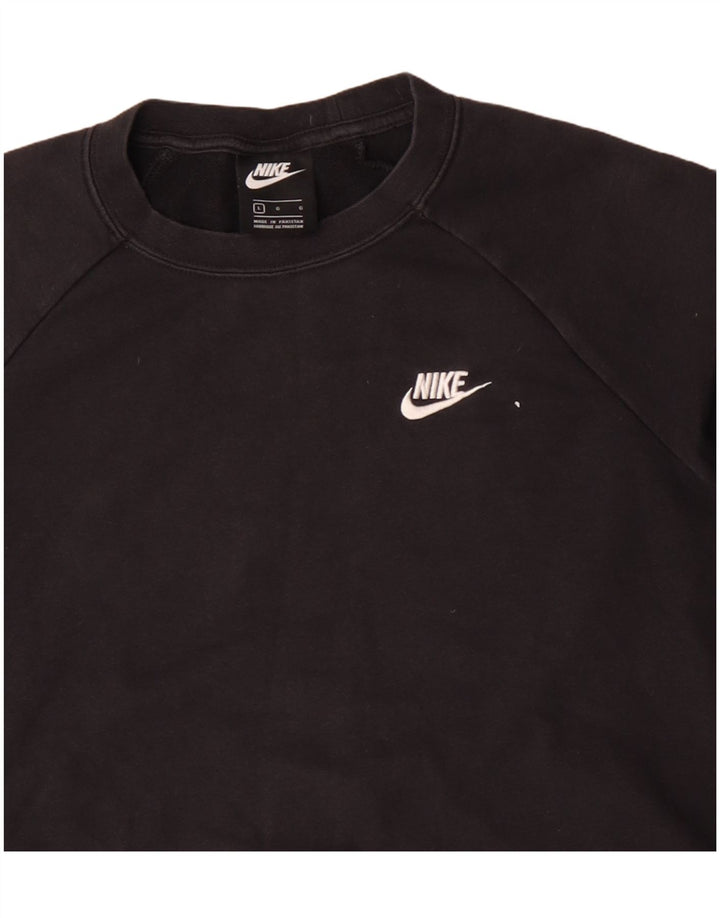 Nike Mens Sweatshirt Jumper Large Black Cotton