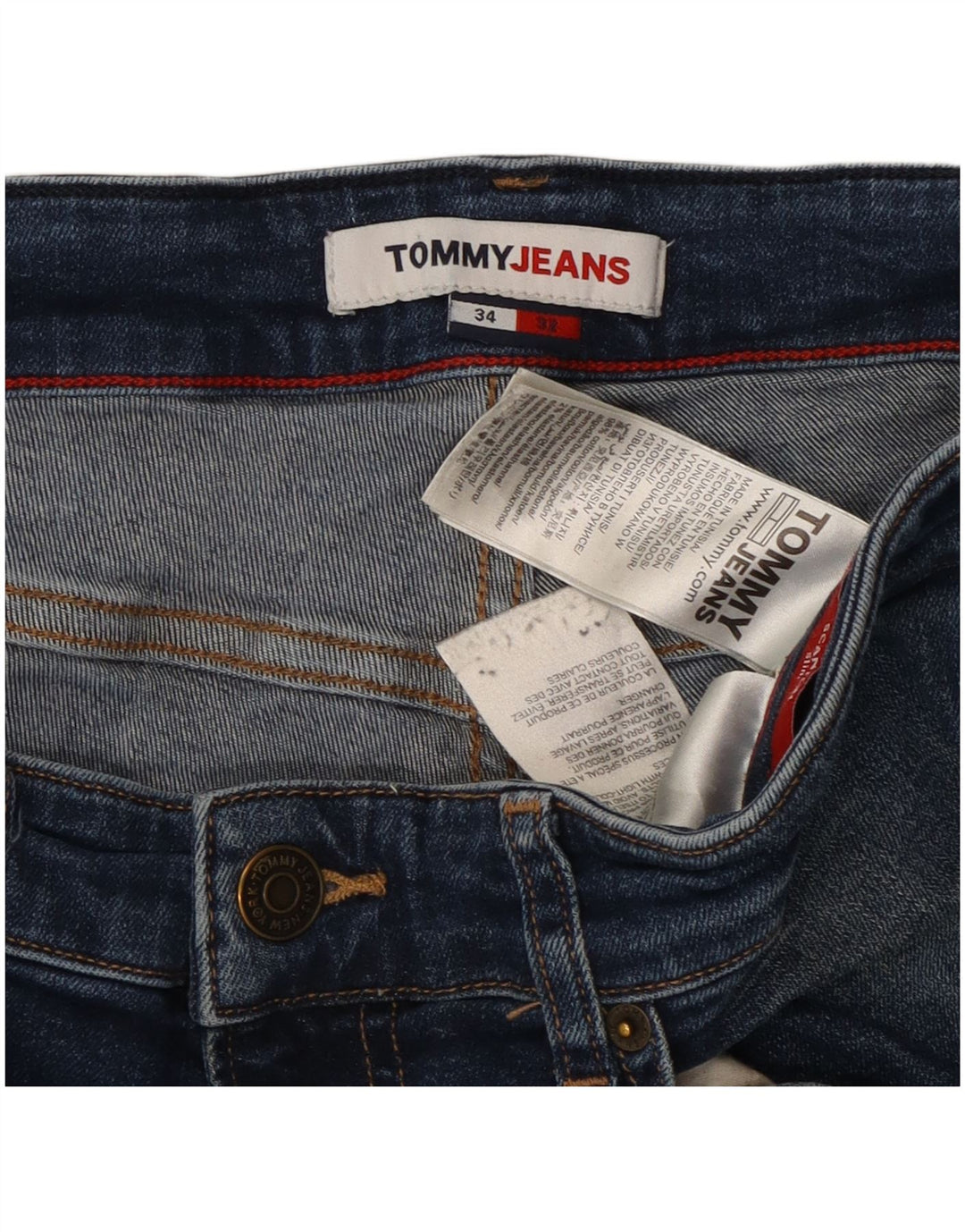 TOMMY HILFIGER Mens Slim Jeans W34 L32 Blue Cotton