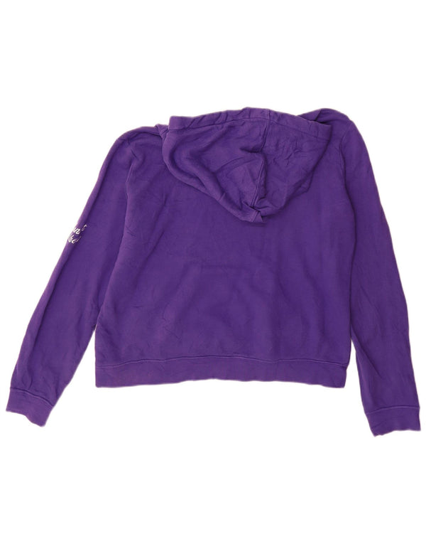 NIKE Womens Hoodie Jumper UK 16 Large Purple Cotton