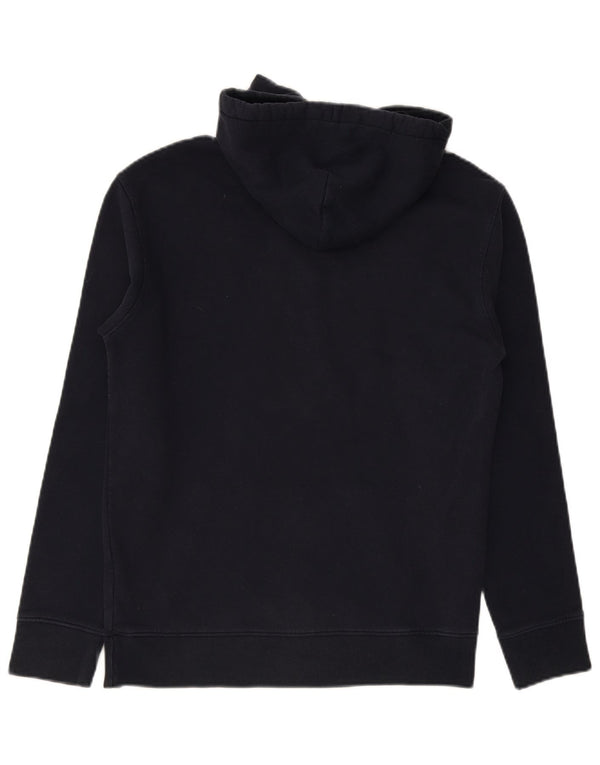 Hollister Mens Graphic Hoodie Jumper Medium Navy Blue Cotton