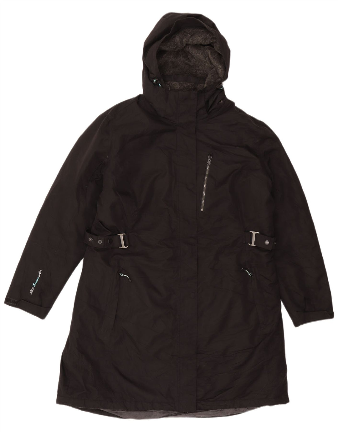 Killtec Womens Hooded Windbreaker Coat UK 16 Large Black Polyester