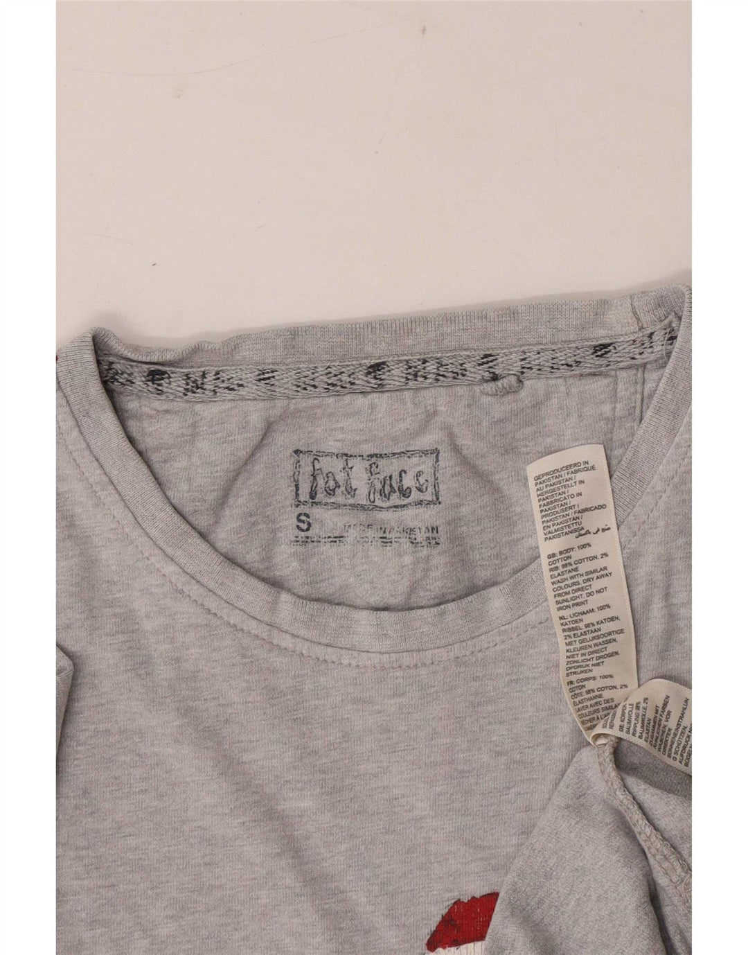 Fat Face Mens Graphic T-Shirt Top Small Grey Flecked Cotton
