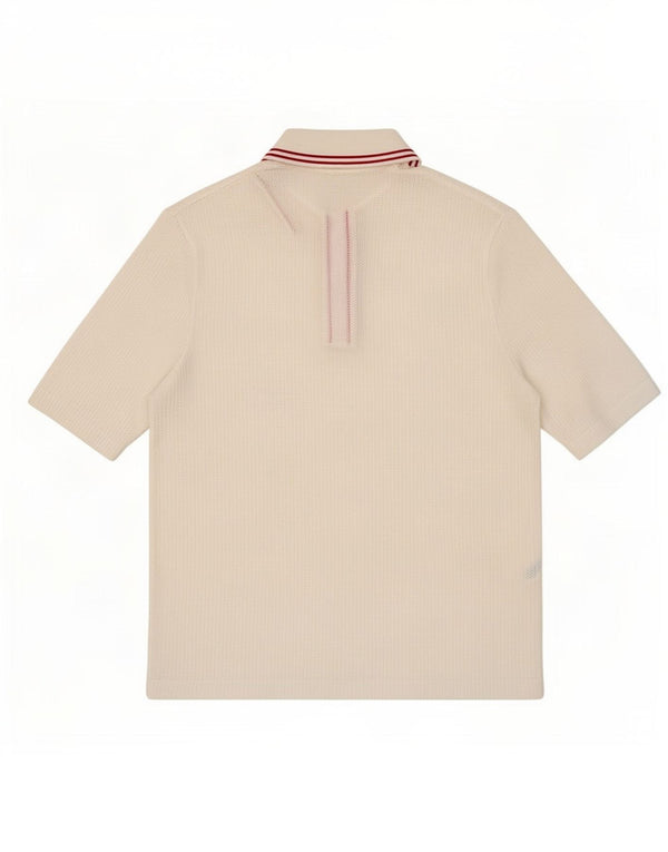 Vintage Mens See Through Polo Shirt Small White