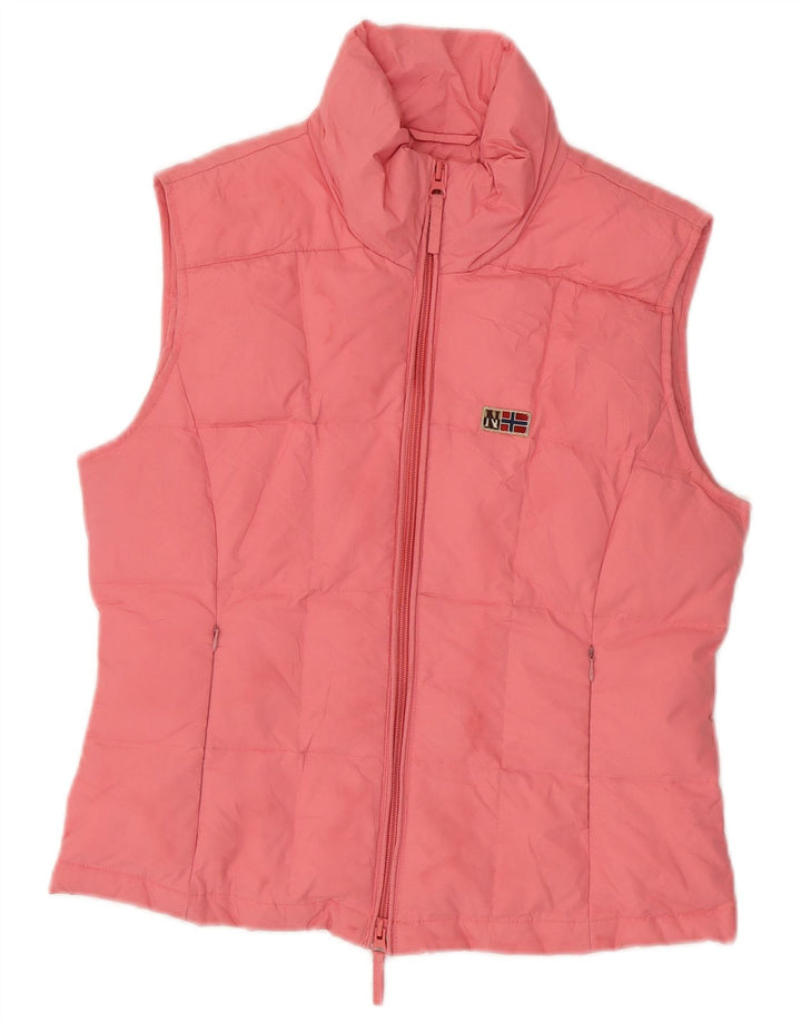 Napapijri Womens Padded Gilet UK 12 Medium Pink