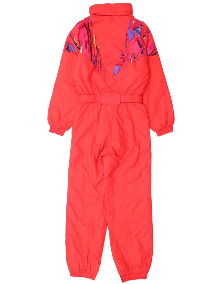Fila Womens Hooded Ski Jumpsuit IT 44 Medium Red Geometric