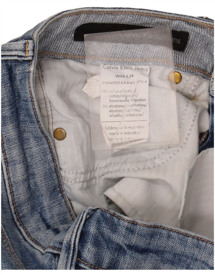 Calvin Klein Womens Straight Jeans W26 L30 Blue Cotton