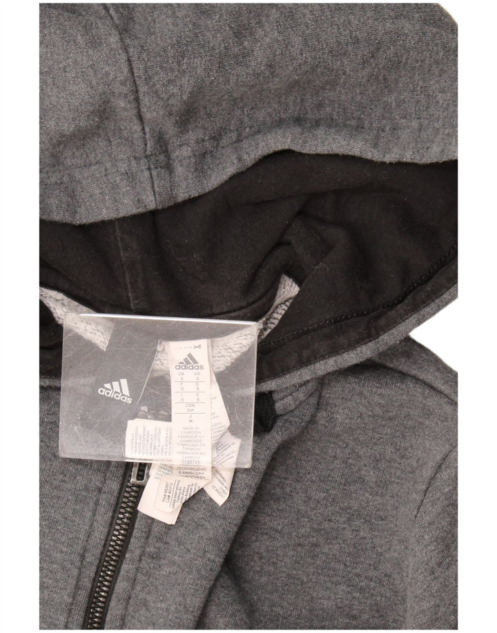 Adidas Mens Zip Hoodie Sweater Small Grey Cotton