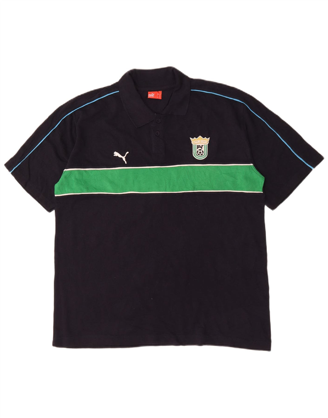 Puma Mens Polo Shirt XL Black Colourblock Cotton