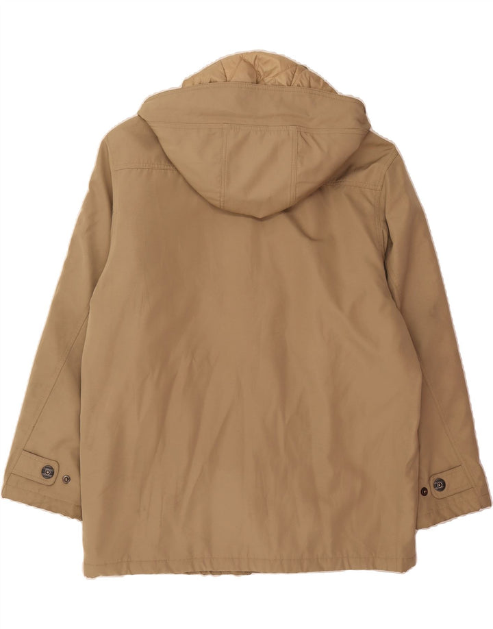 NAVIGARE Mens Hooded Windbreaker Jacket UK 40 Large Beige Polyester Vintage Navigare and Second-Hand Navigare from Messina Hembry 