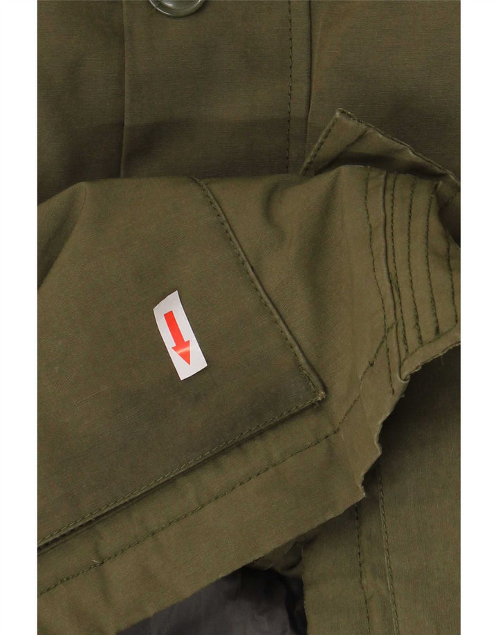 Gap Boys Hooded Padded Jacket 10-11 Years Large Khaki Polyester