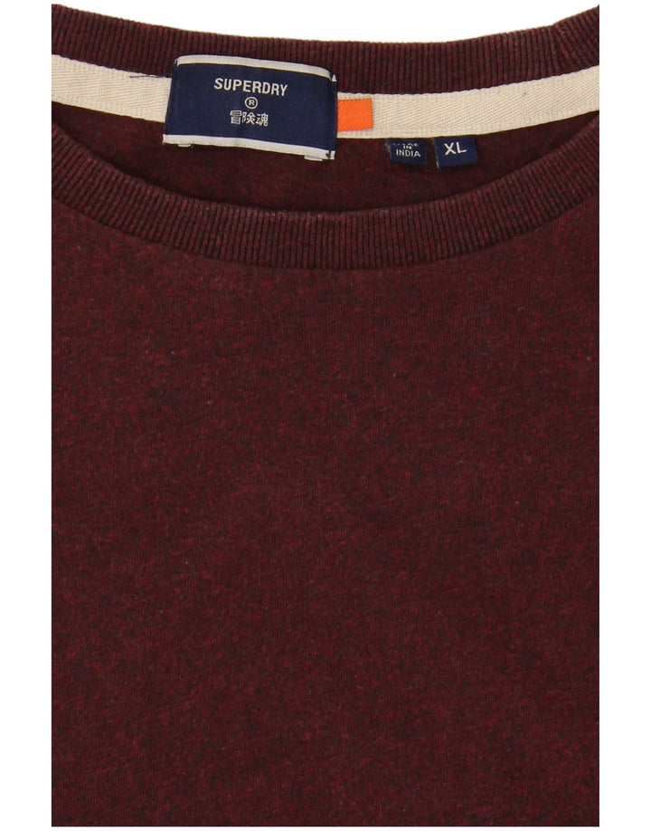 SUPERDRY Mens Top Long Sleeve XL Burgundy
