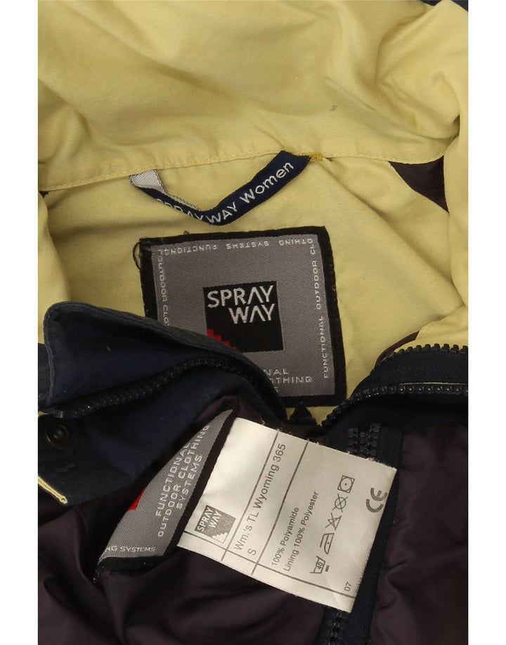 Sprayway Womens Hooded Oversized Rain Jacket UK 10 Small Yellow Polyamide