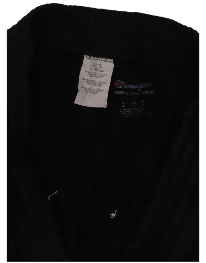 CHAMPION Womens Tracksuit Trousers Joggers UK 14 Large Black Cotton