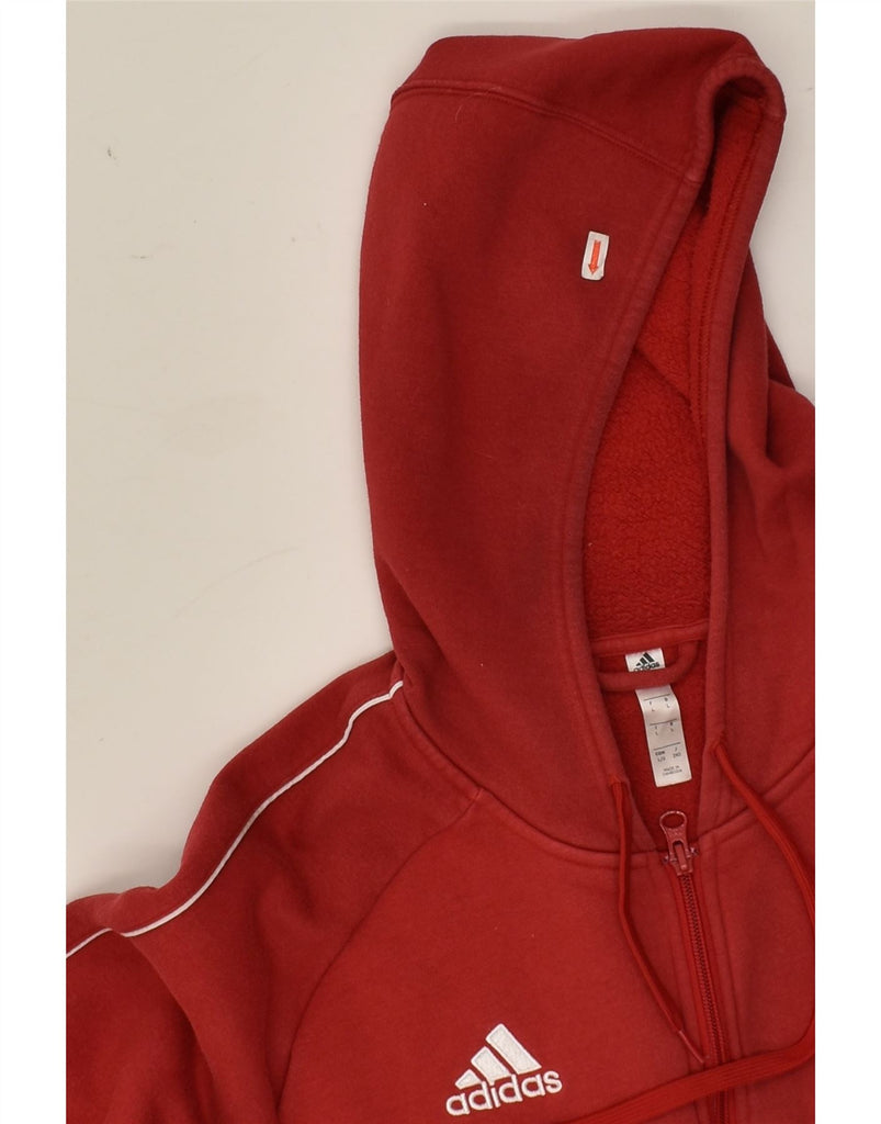 ADIDAS Mens Zip Hoodie Sweater Large Red Cotton | Vintage Adidas | Thrift | Second-Hand Adidas | Used Clothing | Messina Hembry 
