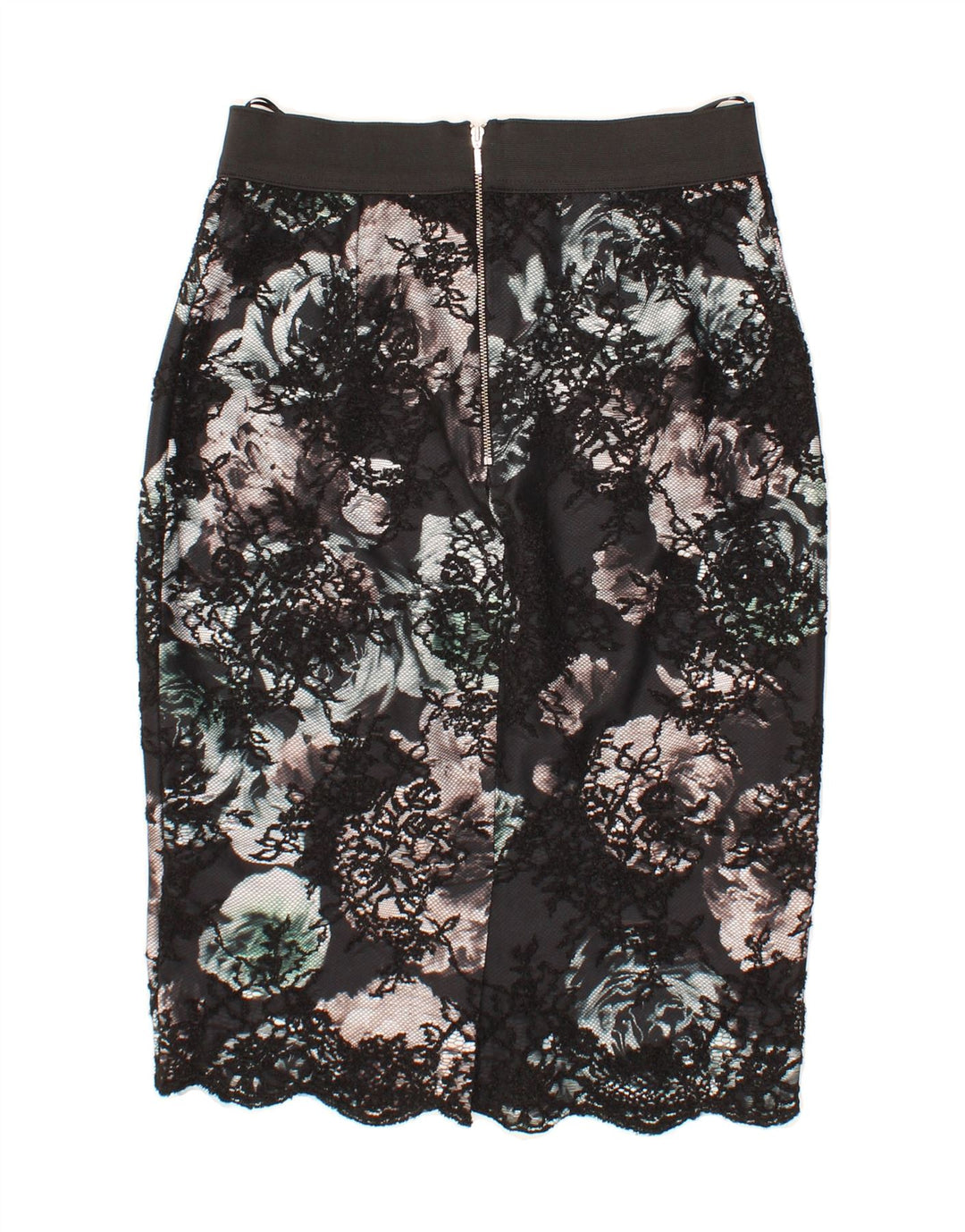 COAST Womens Pencil Skirt UK 10 Small W28  Black Floral Polyester Vintage Coast and Second-Hand Coast from Messina Hembry 