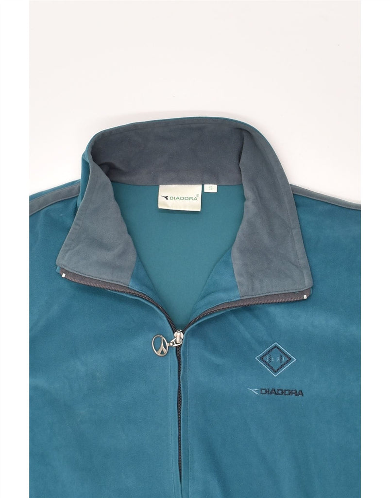 DIADORA Mens Fleece Jacket UK 36 Small Blue Polyester | Vintage Diadora | Thrift | Second-Hand Diadora | Used Clothing | Messina Hembry 