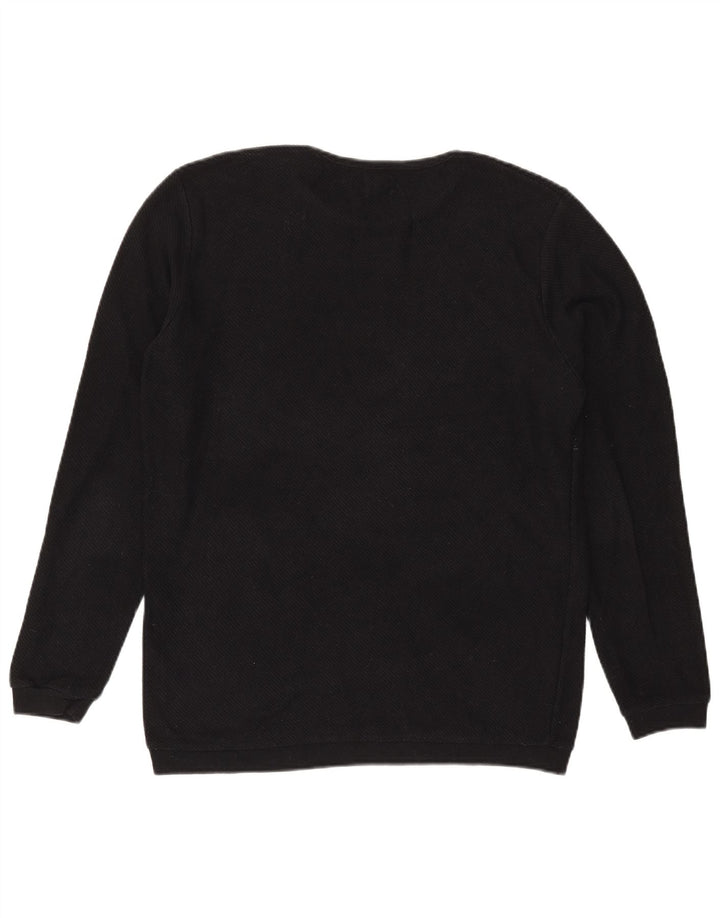 Zara Mens Crew Neck Jumper Sweater XL Black Polyester