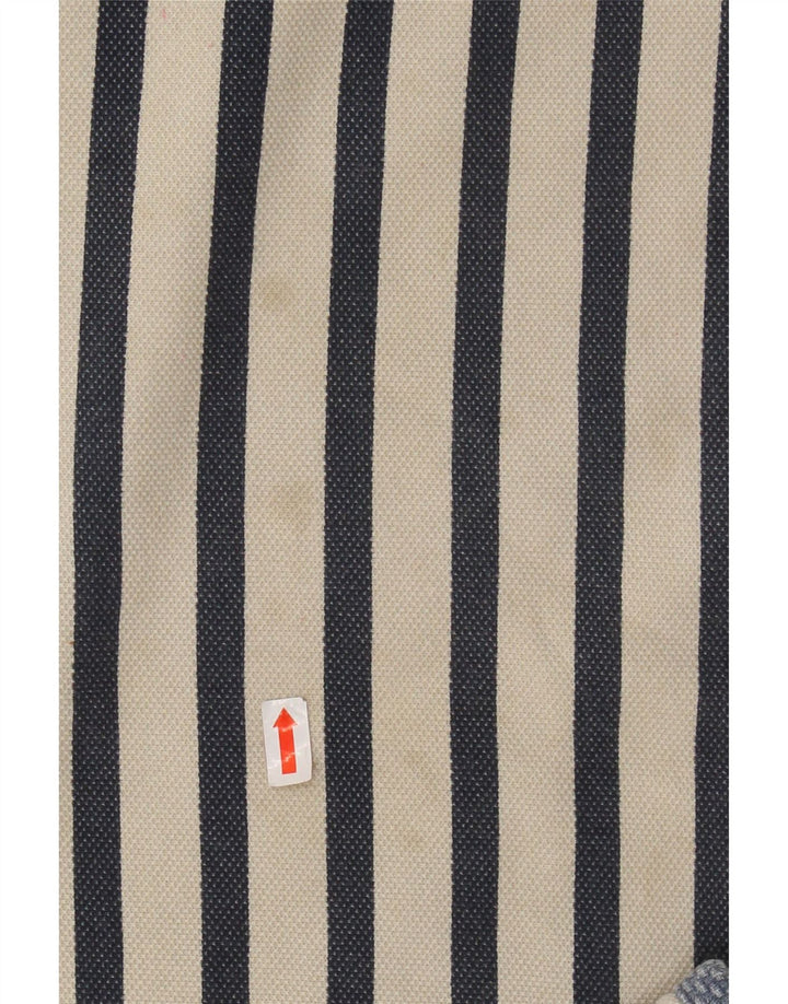 FAT FACE Mens Zip Neck Sweatshirt Jumper Small Off White Striped Cotton