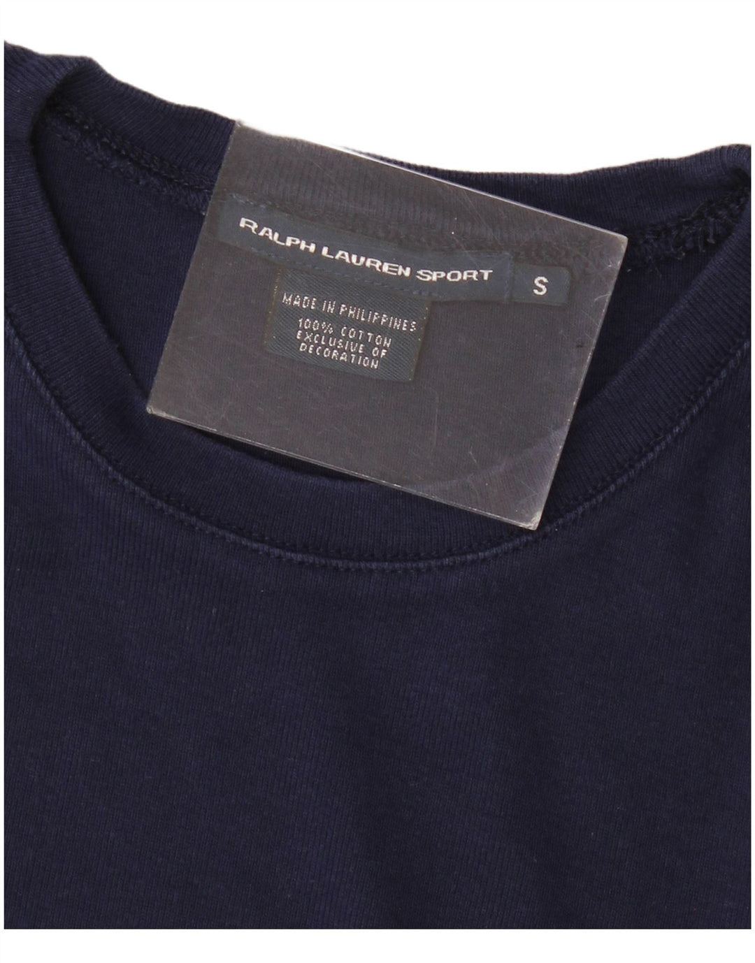 Ralph Lauren Womens Top Long Sleeve UK 8 Small Navy Blue Cotton