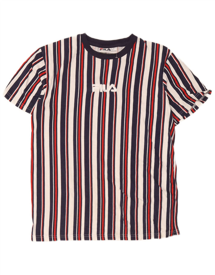Fila Mens Graphic T-Shirt Top Small Multicoloured Striped Cotton
