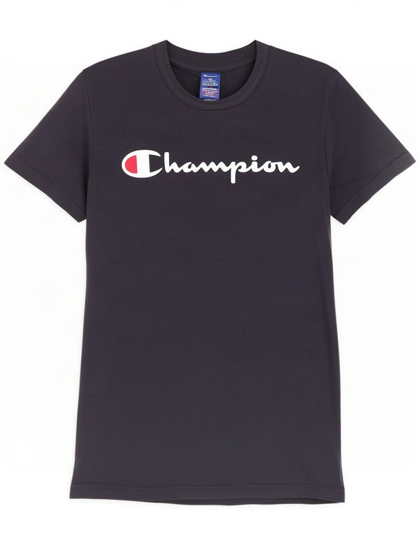 Champion Mens Graphic T-Shirt Top Small Black Cotton